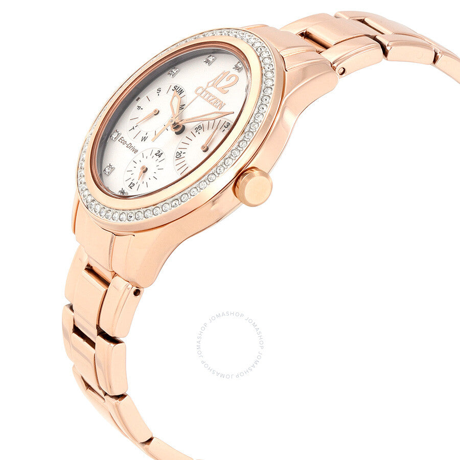 Citizen Silhouette Crystal White Dial Ladies Watch FD2013-50A