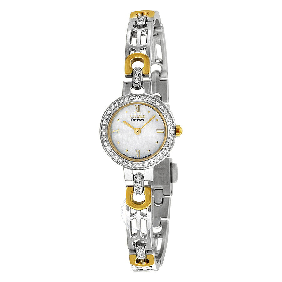 Citizen Silhouette Eco-Drive Mother of Pearl Dial Ladies Watch EW8464-52D - The Watches Men & Co