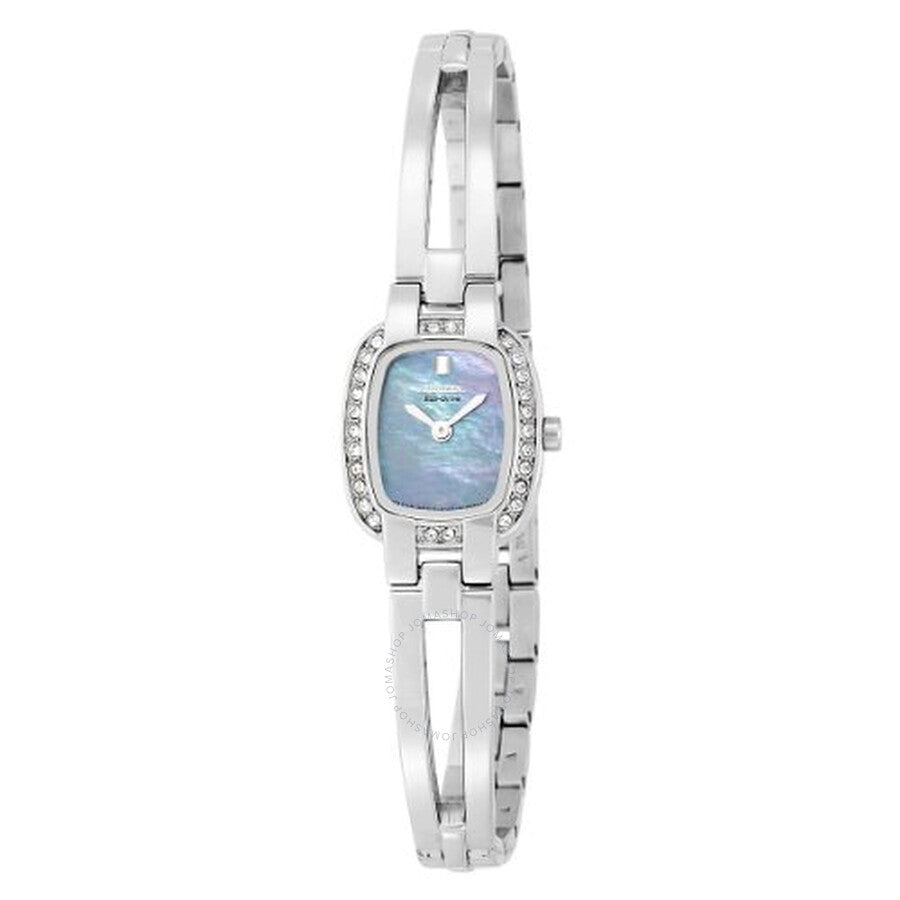 Citizen Silhouette Eco-Drive Mother of Pearl Dial Stainless Steel Bangle Ladies Watch EW9930-56Y - The Watches Men & Co