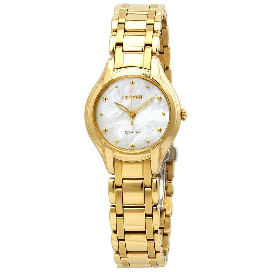 Citizen Silhouette Eco-Drive Reloj de mujer de acero inoxidable en tono dorado con nácar EM0282-56D