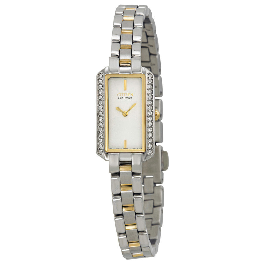 Citizen Silhouette Eco-Drive White Dial Two-Tone Stainless Steel Ladies Watch EG2784-58A