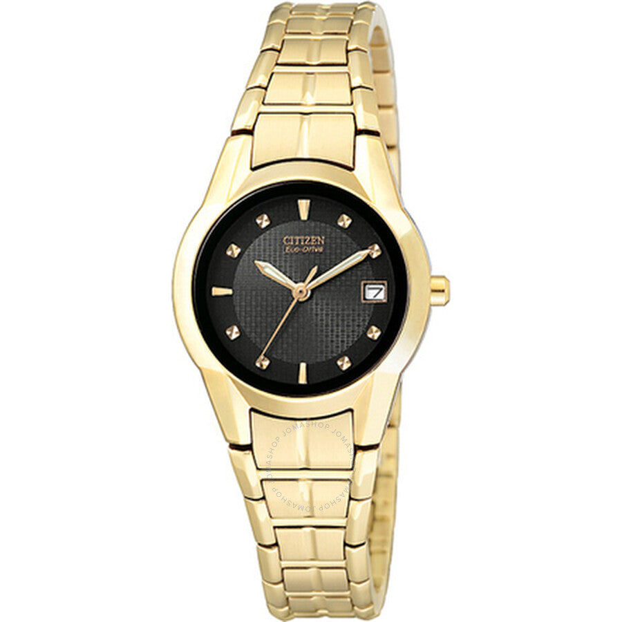 Citizen Silhouette Ladies Eco-Drive Gold-Tone Watch EW1412-54E - The Watches Men & Co