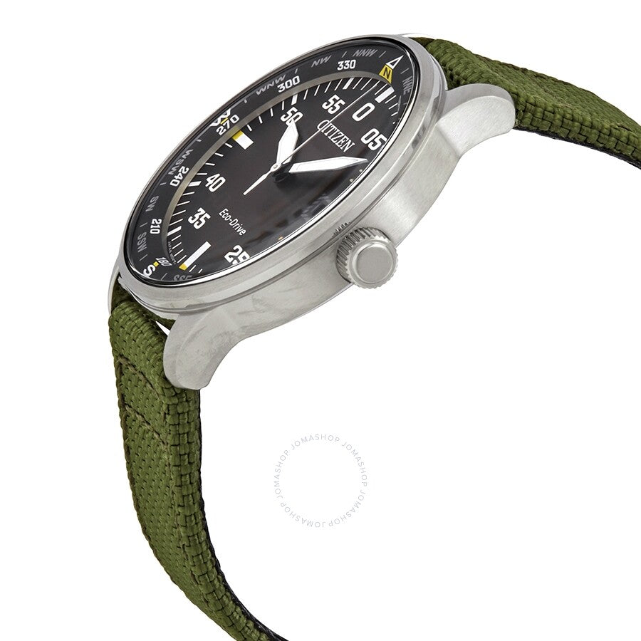 Citizen Solar Black Dial Green Nylon Men's Watch BM7390-22X