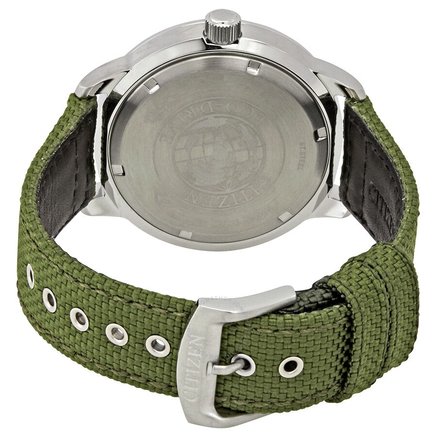 Citizen Solar Black Dial Green Nylon Men's Watch BM7390-22X