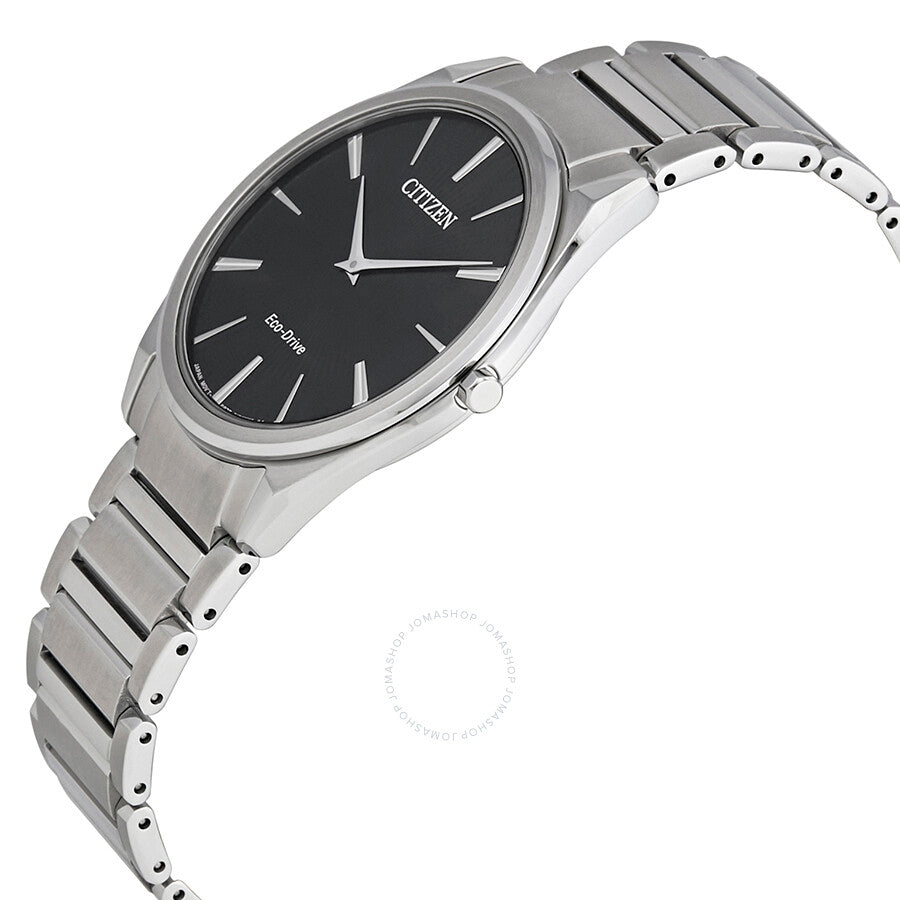 Citizen Stiletto Eco-Drive Reloj para hombre de acero inoxidable con esfera negra AR3070-55E