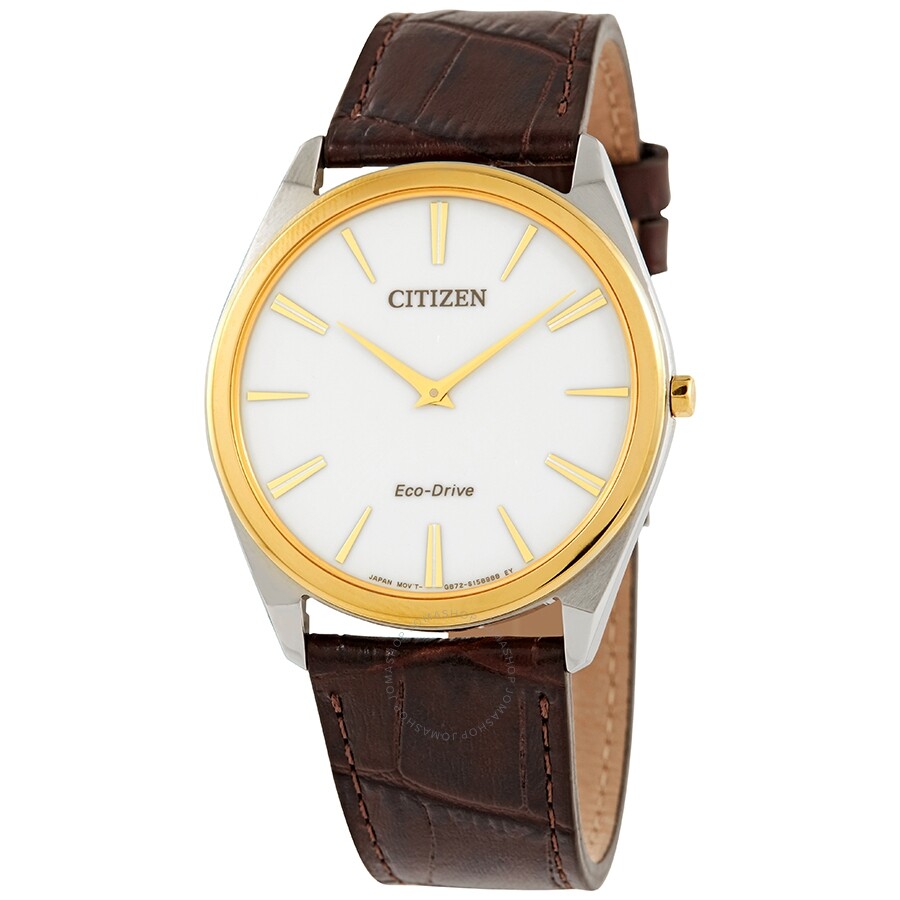 Reloj Citizen Stiletto Eco-Drive para hombre con esfera blanca AR3074-03A