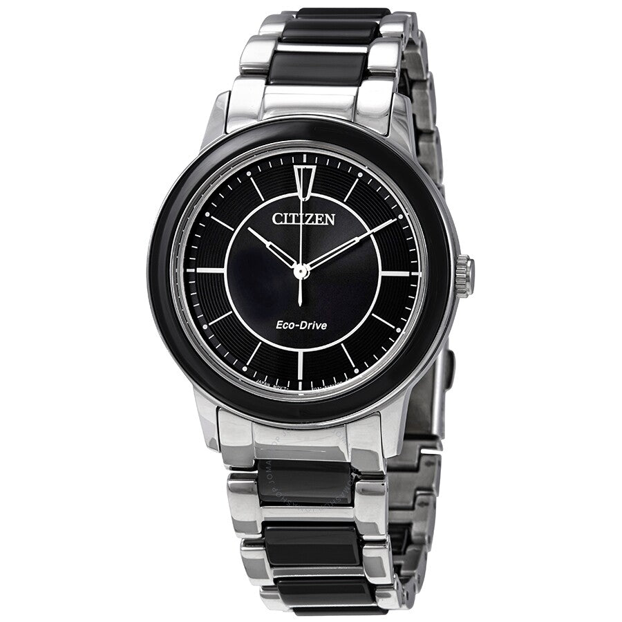 Citizen Two-tone Chandler Eco-Drive Black Dial Ladies Watch EM0741-51E
