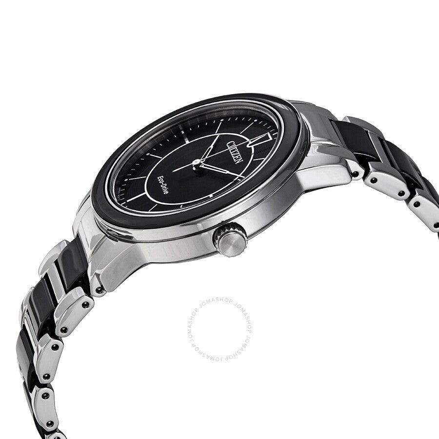 Citizen Two-tone Chandler Eco-Drive Black Dial Ladies Watch EM0741-51E