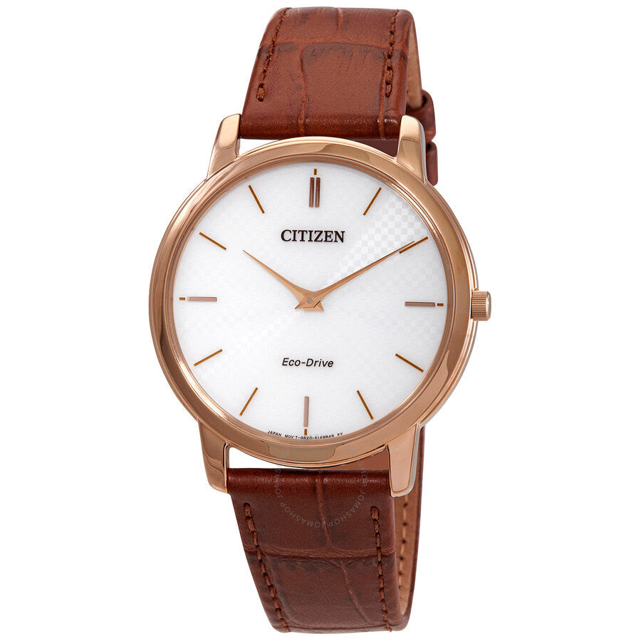 Citizen White Dial Brown Leather Men's Watch AR1133-15A - The Watches Men & Co