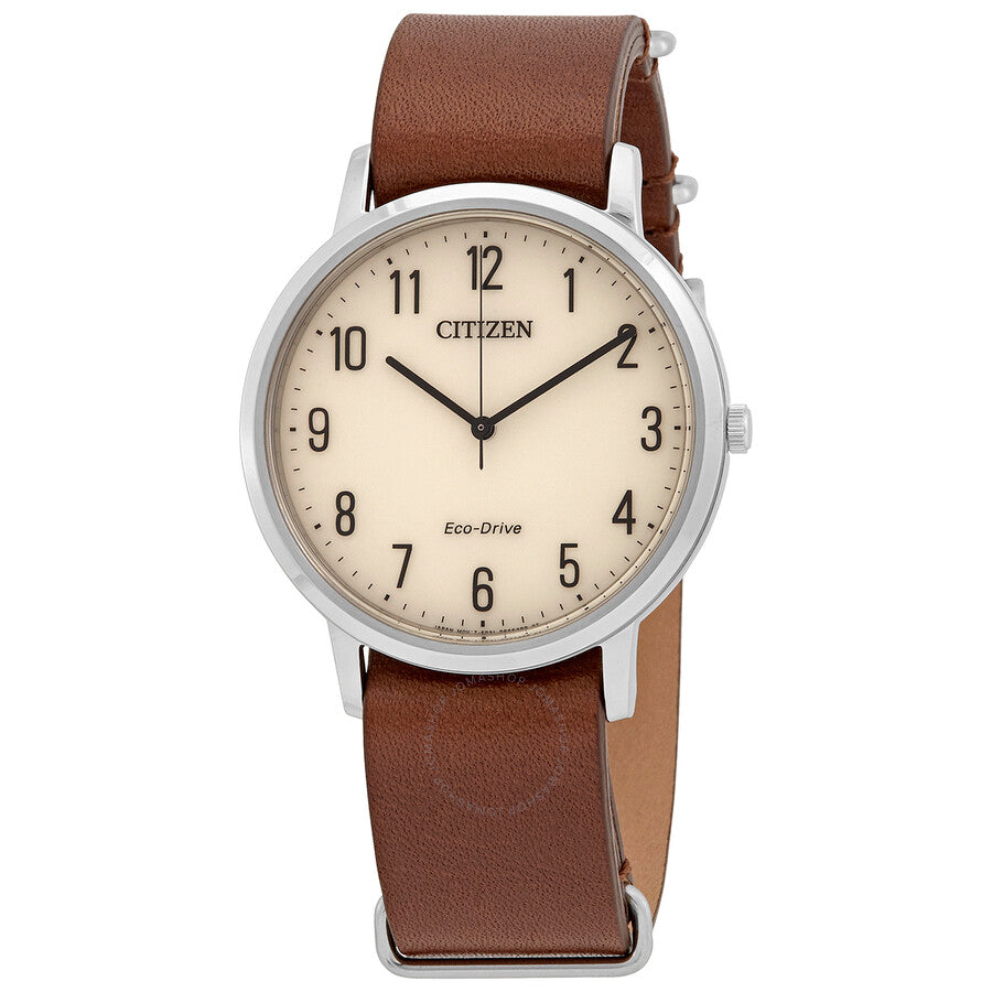 Citizen White Dial Brown Leather Men's Watch BJ6501-28A