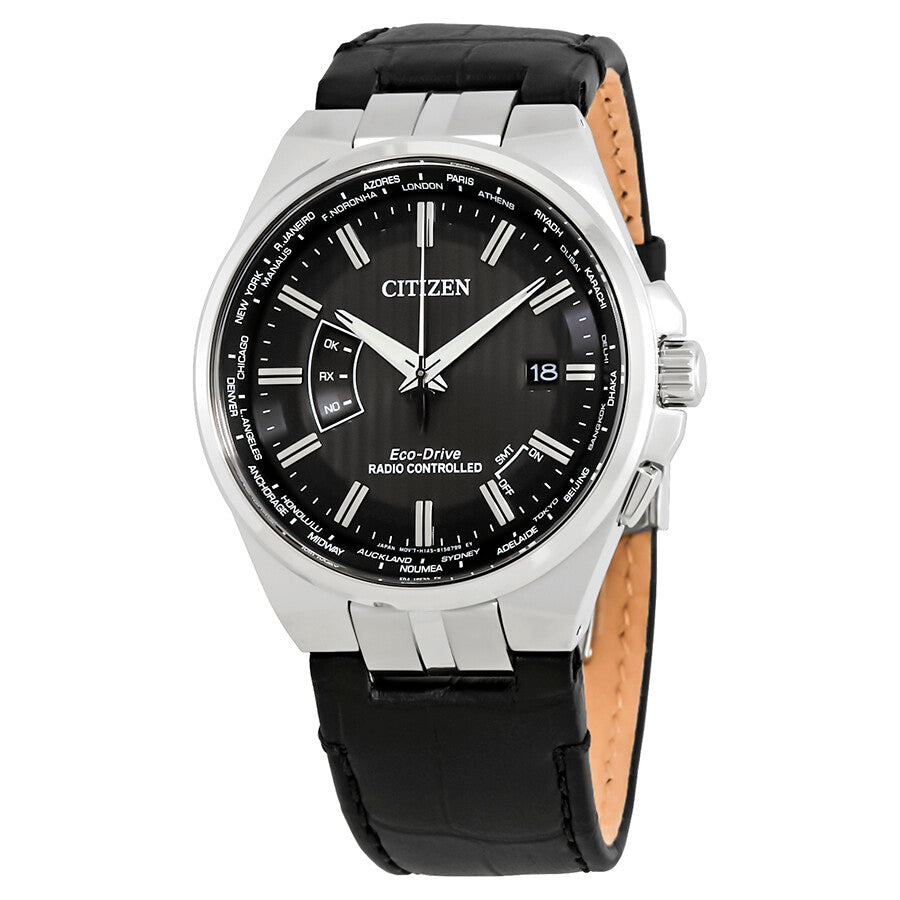 Reloj Citizen World Time AT Perpetual con esfera negra para hombre CB0160-00E