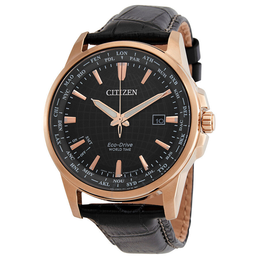 Citizen World Time Eco-Drive Black Dial Men's Watch BX1008-12E - The Watches Men & Co