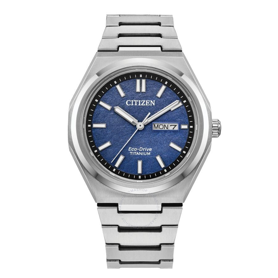 Citizen Zenshin Three-hand Blue Dial Men's Watch AW0130-85L - The Watches Men & Co