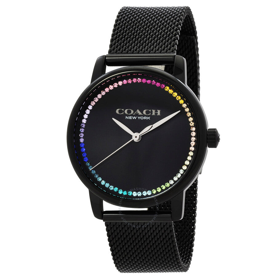 Coach Grand Quartz Black Dial Ladies Watch 14504070 - The Watches Men & Co