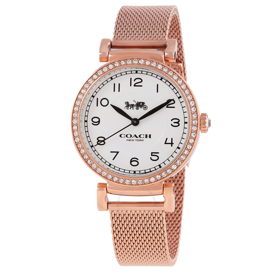 Coach Madison Quartz Crystal White Dial Ladies Watch 14503398 - The Watches Men & Co