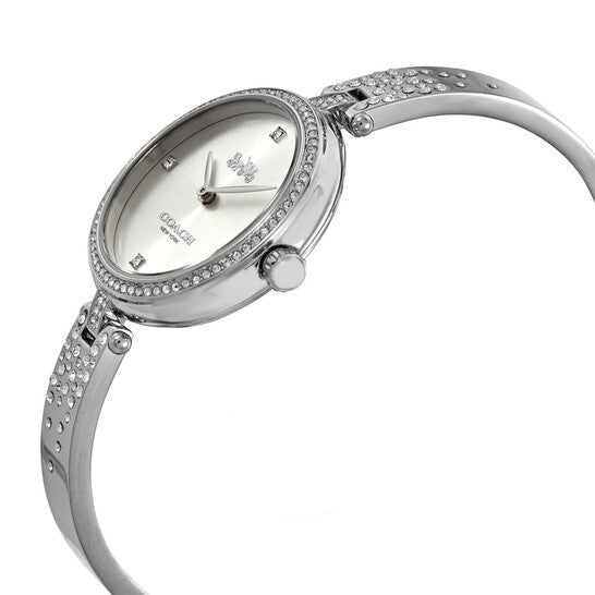 Coach Park Reloj de cuarzo con esfera plateada y cristal para mujer 14503170