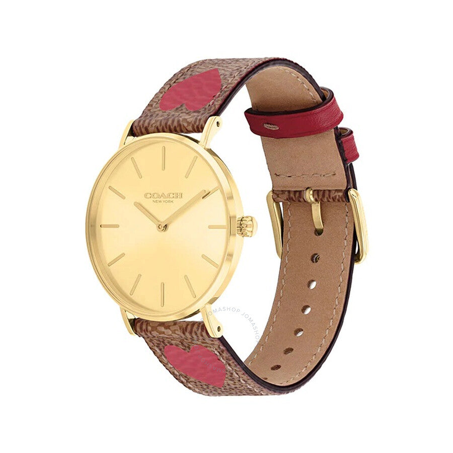 Coach Perry Gold Dial Ladies Watch 14503886 - The Watches Men & Co
