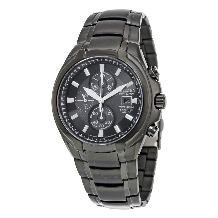 Ctizen Eco Drive Cronógrafo Esfera Negra Titanio Reloj Hombre CA0265-59E