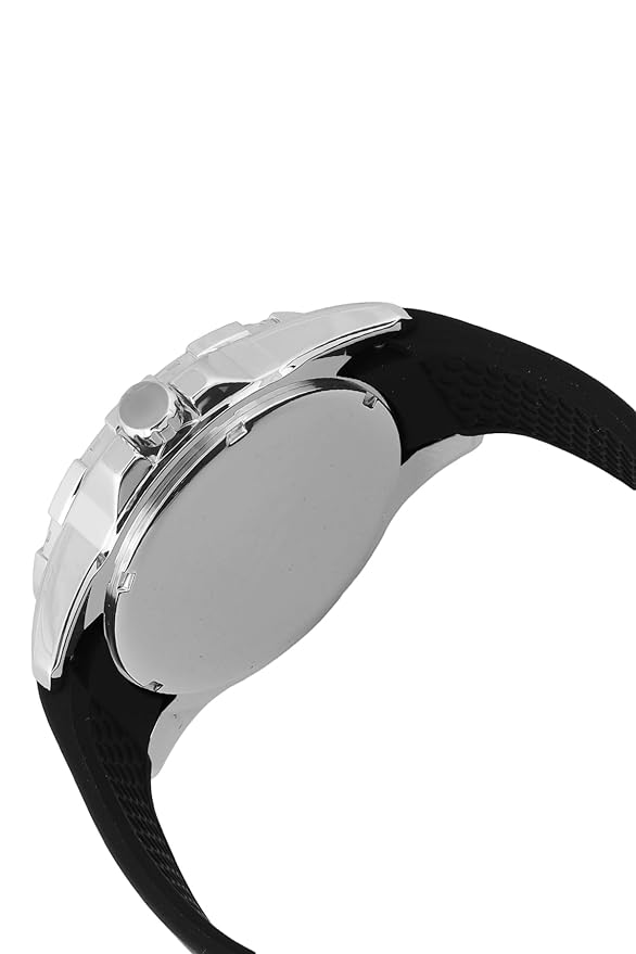 Daniel Klein Premium Day Date Window Black Dial and Silicone Silver Watch - DK.1.13911-1