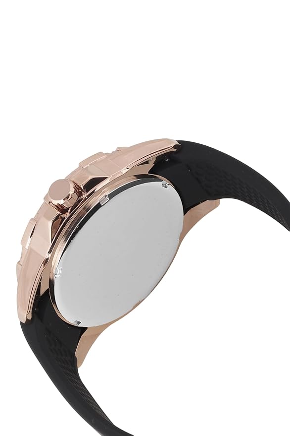 Daniel Klein Premium Day Date Window Black Dial and Silicone Strap Watch - DK.1.13911-6