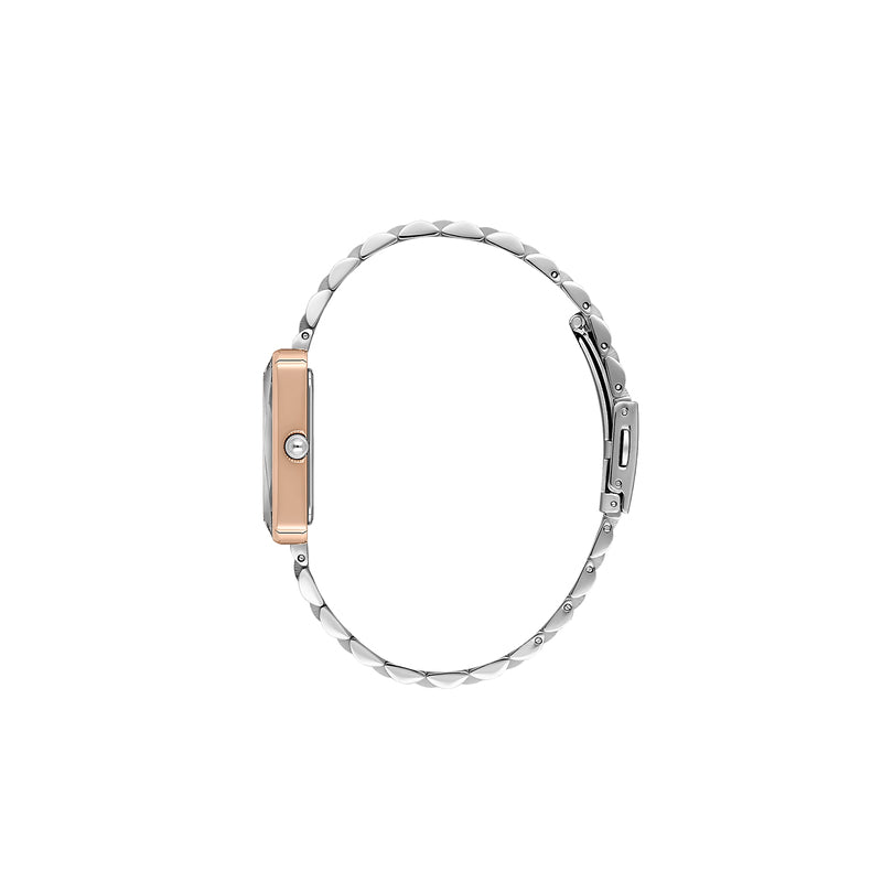 Daniel Klein Classic Rectangular Rose Gold & Silver Women's Watch - DK.1.13875-6