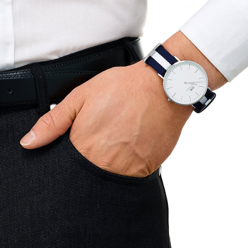 Daniel Wellington Classic Glasgow 40mm Men's Silver Watch DW00100018