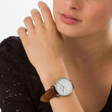 ساعة دانيال ويلينغتون سانت ماوز النسائية الفضية مقاس 36 مم DW00100052