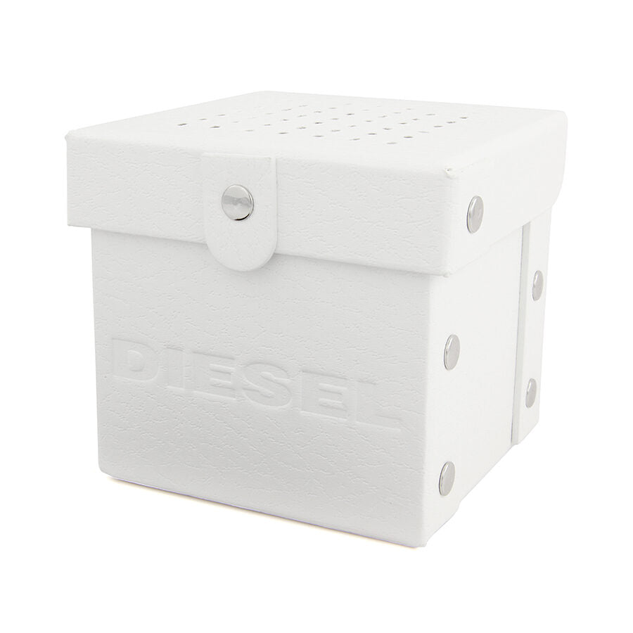 Diesel Mega Chief Black Dial Black Leather Men's Watch DZ4344