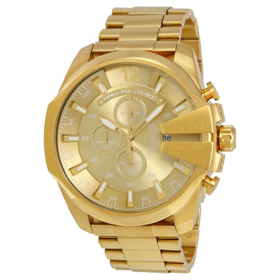 Diesel Mega Chief Reloj cronógrafo para hombre con esfera de champán DZ4360