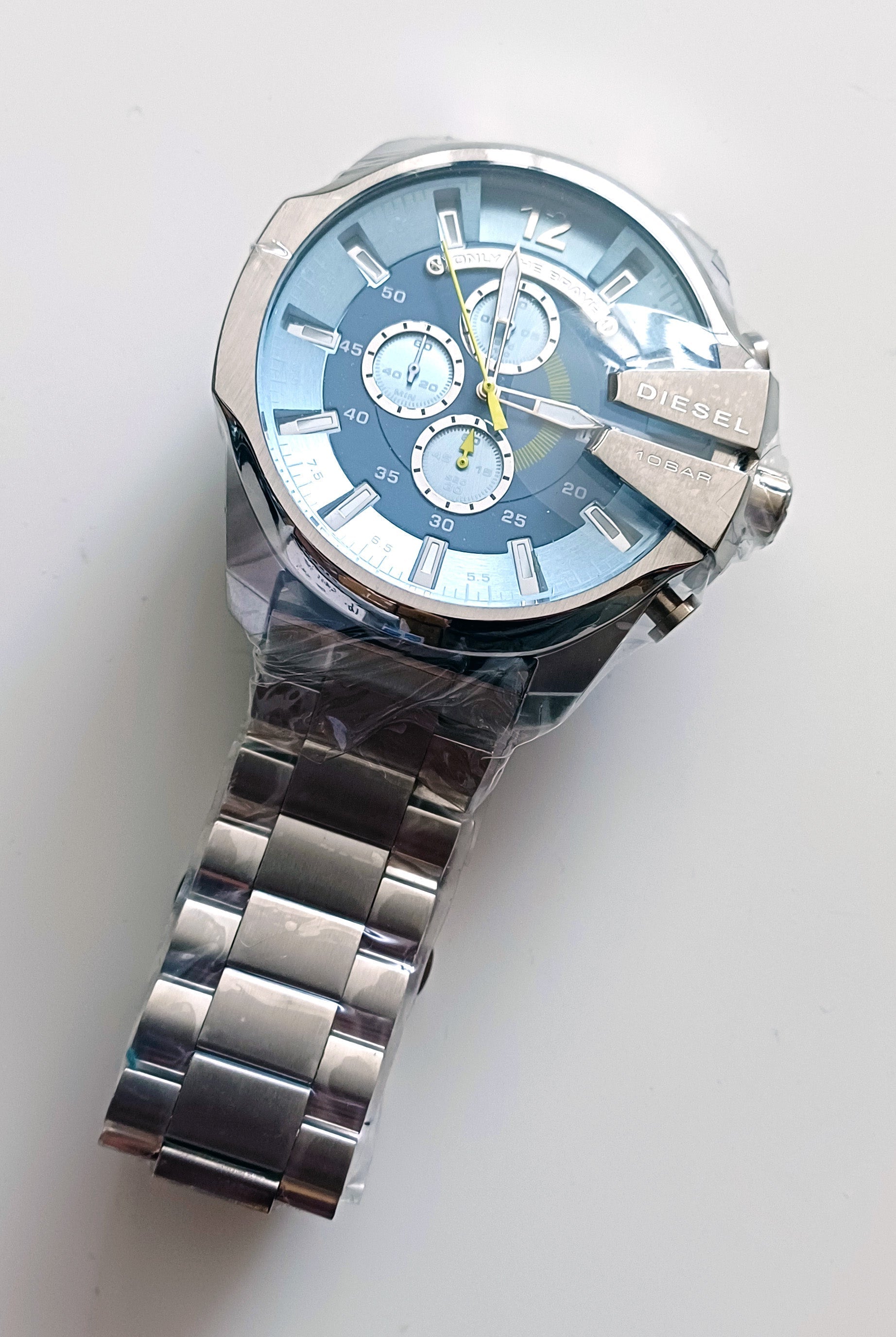 Buy Diesel Mega Chief Chronograph Light Blue Dial Men's Watch