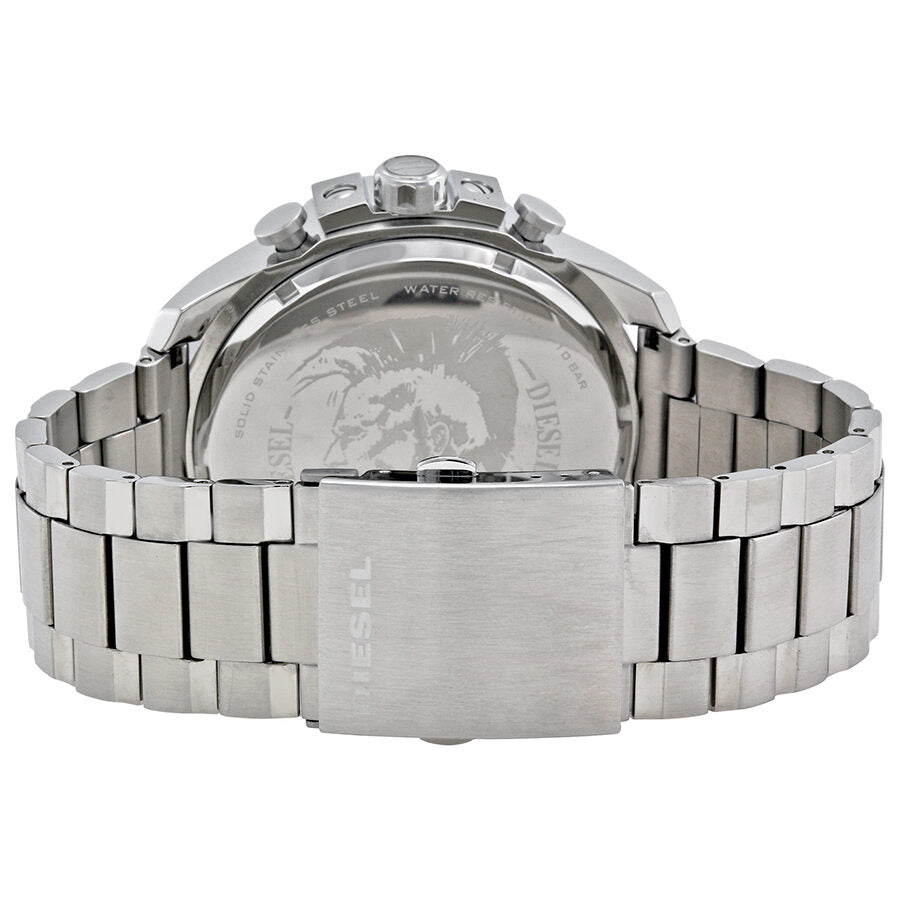 Diesel Mega Chief Chronograph Black Dial Men's Silver Watch DZ4308