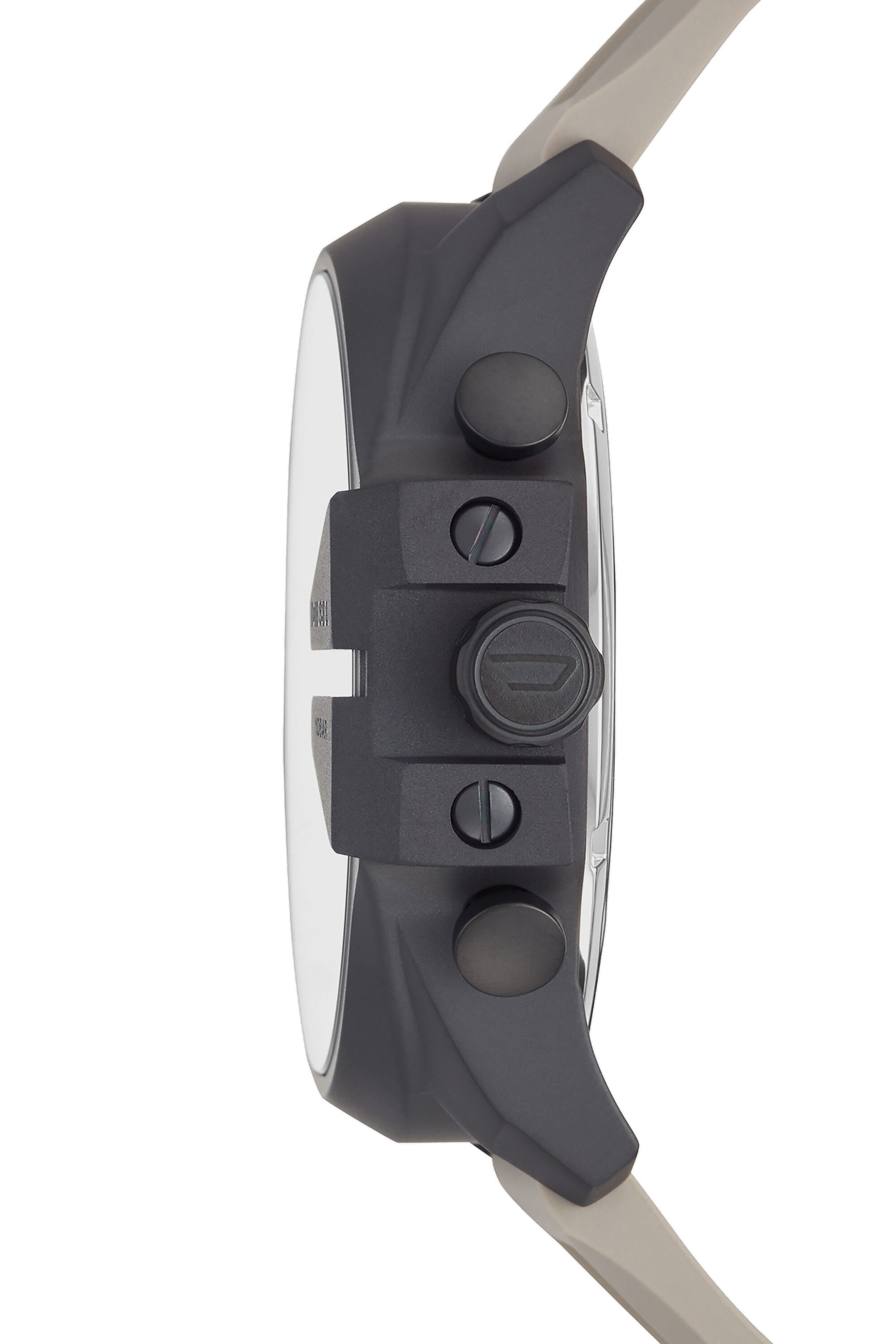 Diesel Mega Chief Men’s Quartz Gray Dial Black Case Silicone Strap Watch DZ4496