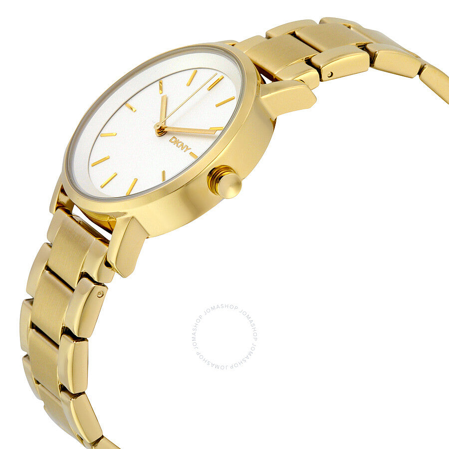 DKNY Soho White Dial Yellow Gold-tone Ladies Watch NY2343