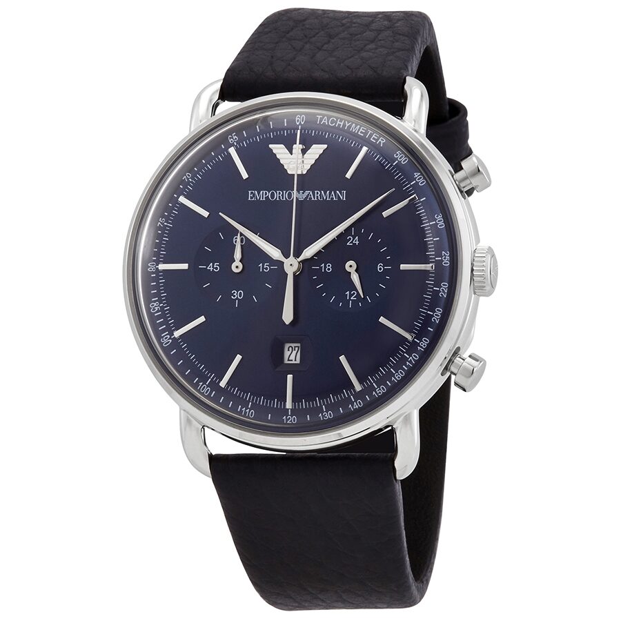 Emporio Armani Aviator Reloj cronógrafo de cuarzo con esfera azul para hombre AR11105
