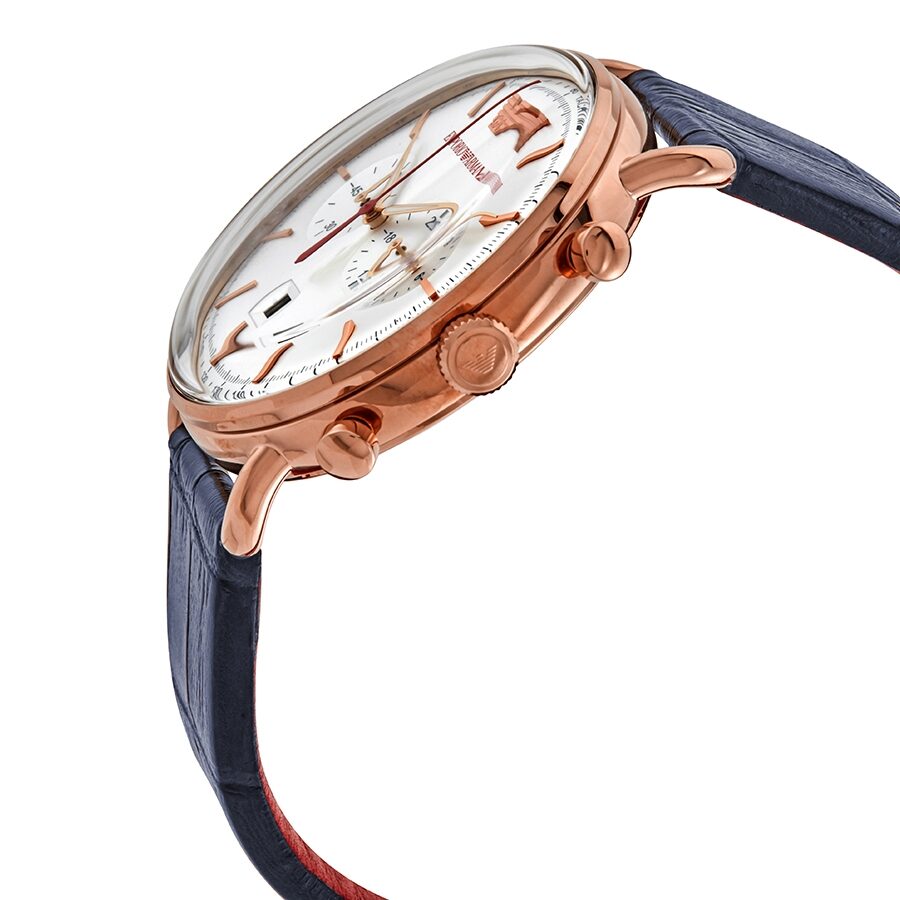 Emporio Armani Aviator Reloj cronógrafo de cuarzo con esfera plateada para hombre AR11123