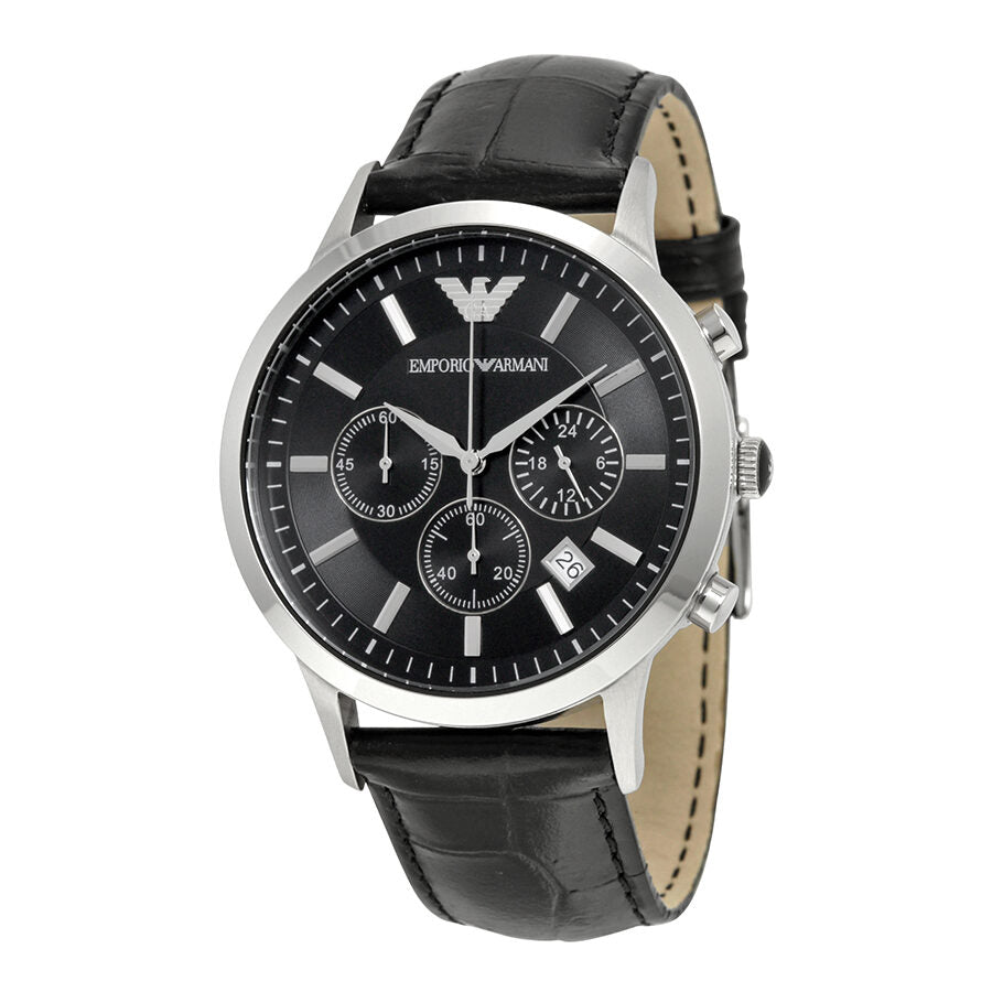 Emporio Armani Reloj cronógrafo para hombre con esfera negra AR2447
