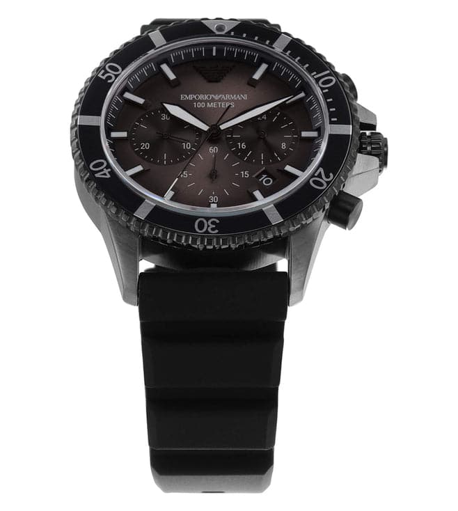 Emporio Armani Chronograph Black Silicone Men's Watch AR11515