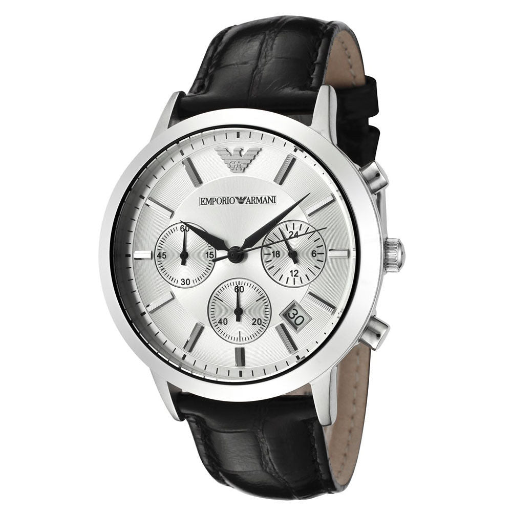 Emporio Armani Classic Cronógrafo Reloj de hombre con esfera plateada AR2432