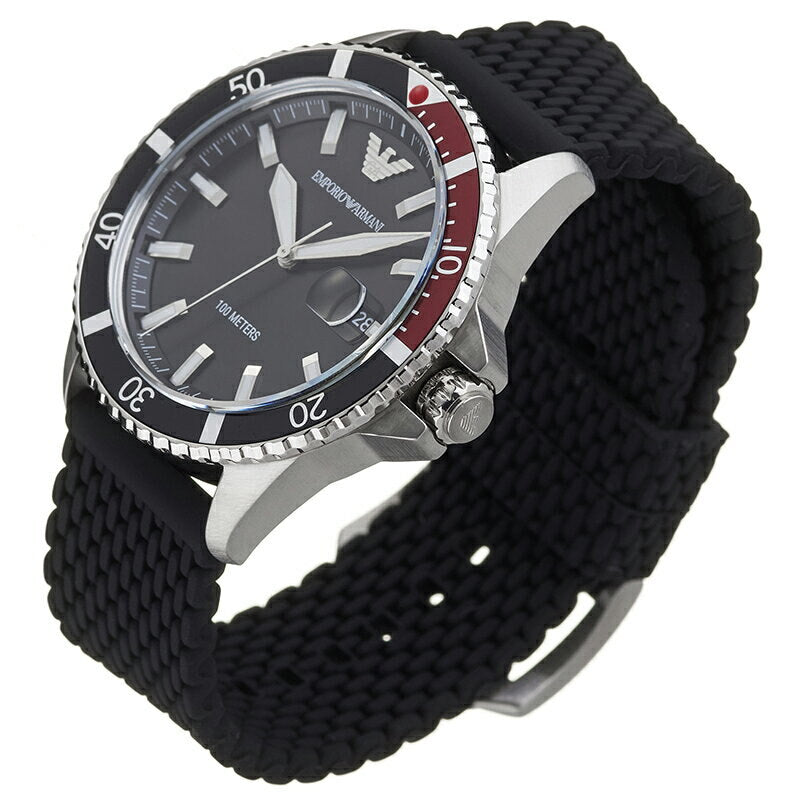 Reloj Emporio Armani Diver para hombre con esfera negra AR11341