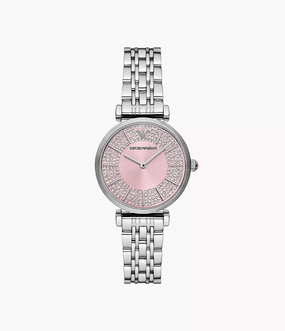 Emporio Armani Gianni T-Bar 32mm Ladies Watch Pink AR11686