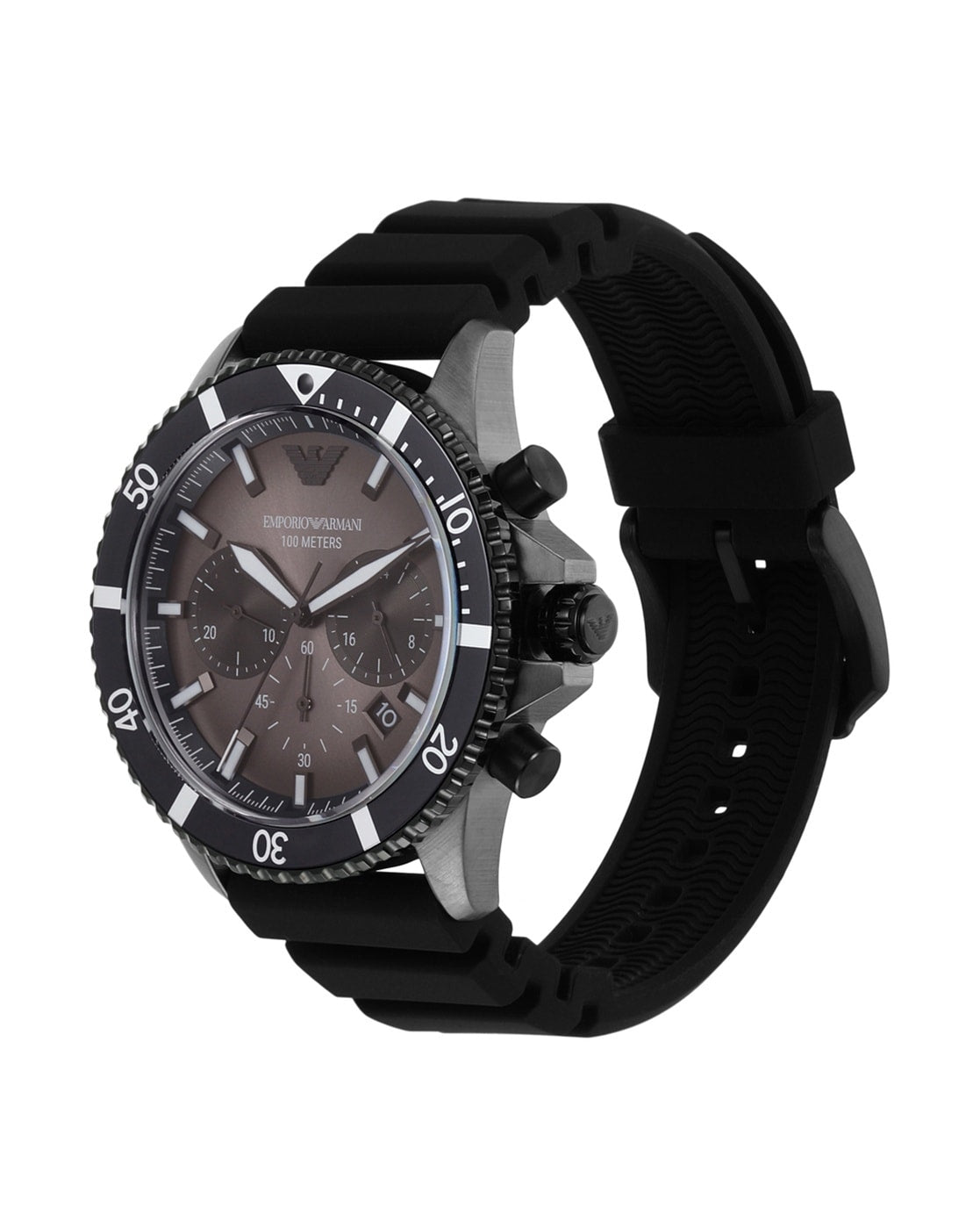 Emporio Armani Mario Chronograph Black Silicone Men's Watch - AR11515