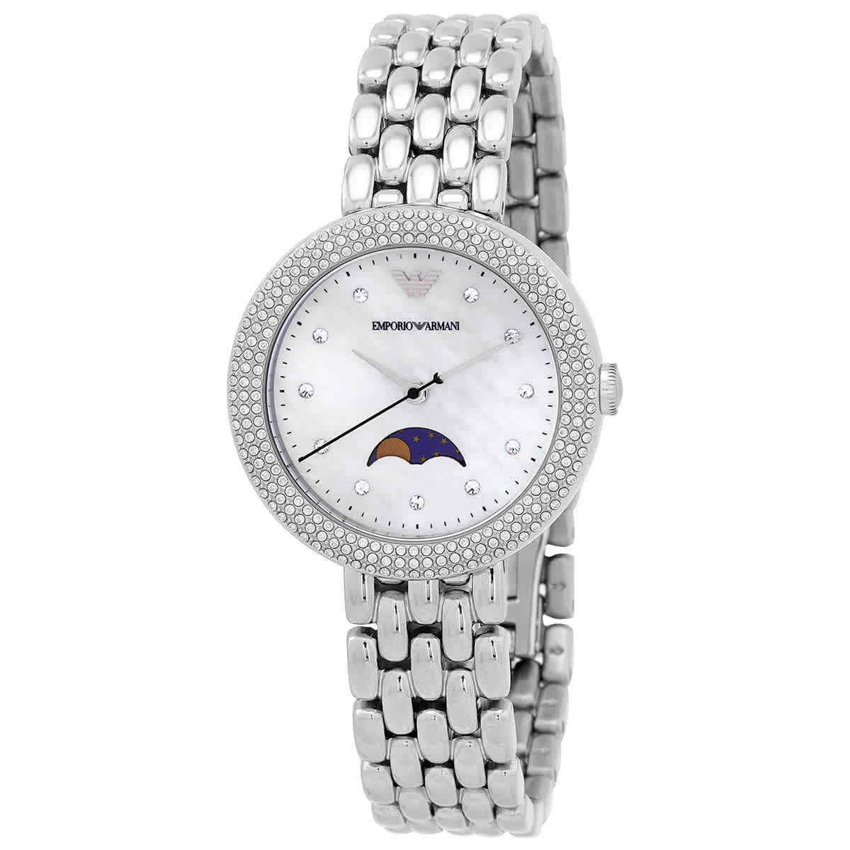 Emporio Armani Rosa Quartz Crystal White Mother of Pearl Dial Ladies Watch AR11461 - Watch