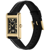 ساعة إمبوريو أرماني جينو ذات عقربين وتاريخ، مصنوعة من الجلد الأسود، موديل AR11666