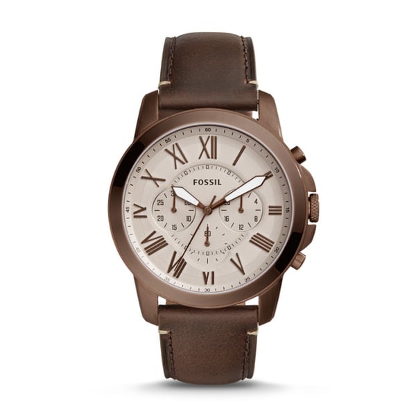 Fossil Grant Reloj para Hombre de Cuero Marrón FS5344