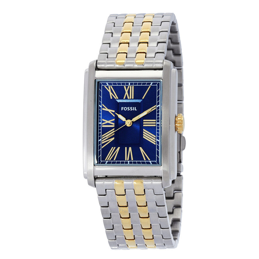 Fossil Carraway Quartz Blue Dial Two-Tone Men's Watch FS6010 - The Watches Men & Co