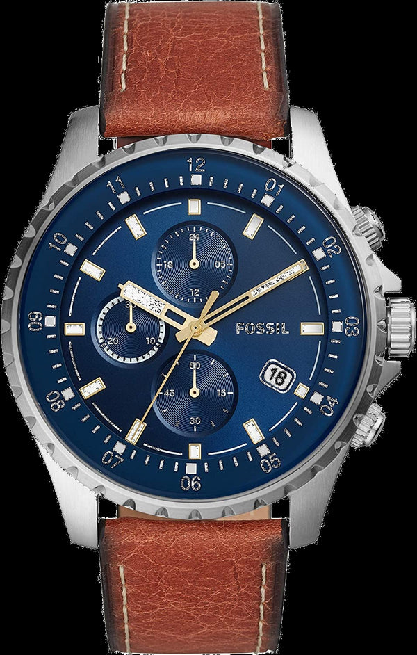 Fossil Dillinger Reloj cronógrafo de cuero marrón para hombre FS5675