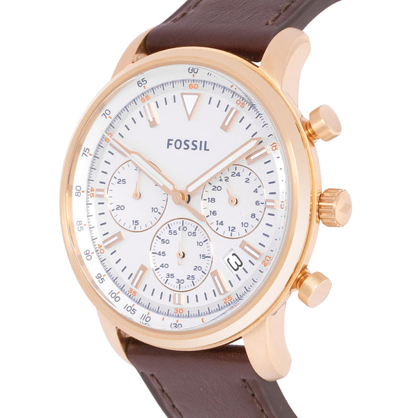 Fossil Goodwin Reloj cronógrafo de cuarzo con esfera blanca para hombre FS5415