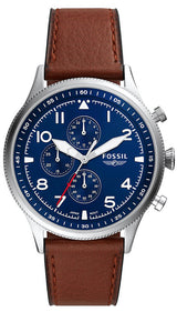 Fossil Retro Pilot Chronograph Brown Leather Men's Watch FS5832