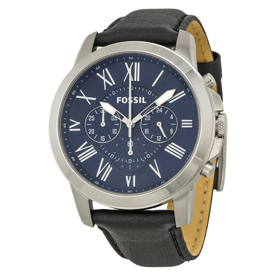 Fossil Grant FS4990 - Reloj cronógrafo para hombre, esfera azul, esfera negra