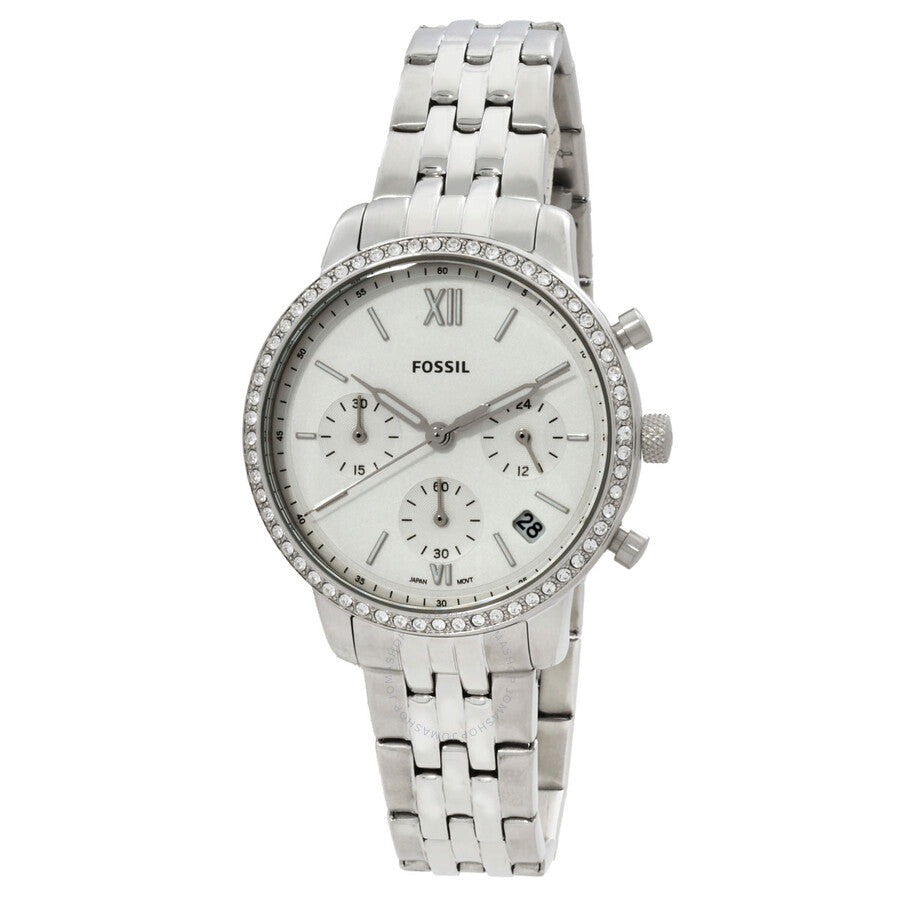 Fossil Neutra Chronograph Crystal Silver-tone Dial Ladies Watch ES5217 - The Watches Men & Co
